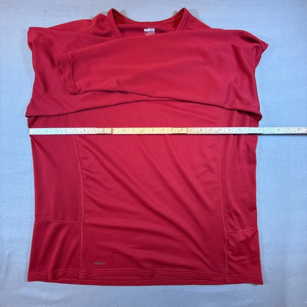 Nike Fit Dry Men XXL Long Sleeve Training Shirt Red Mesh Perform 279261-655 2073